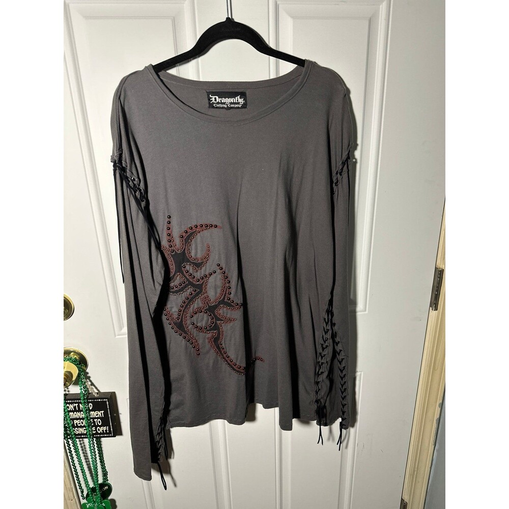 Dragonfly Long Sleeve Studded Top
